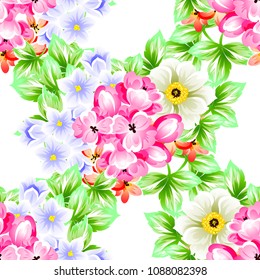 Abstract elegance seamless pattern with floral background