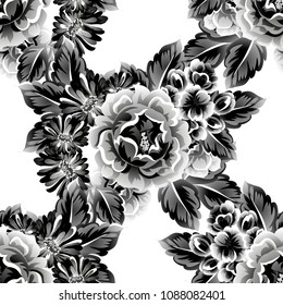 Abstract elegance seamless pattern with floral background