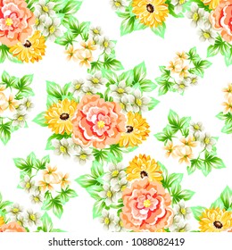 Abstract elegance seamless pattern with floral background
