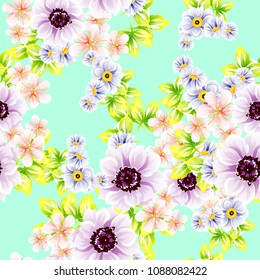 Abstract elegance seamless pattern with floral background