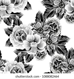 Abstract elegance seamless pattern with floral background