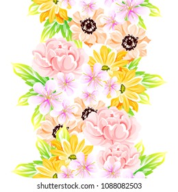 Abstract elegance seamless pattern with floral background