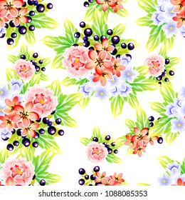 Abstract elegance seamless pattern with floral background