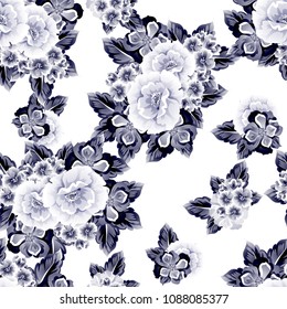 Abstract elegance seamless pattern with floral background