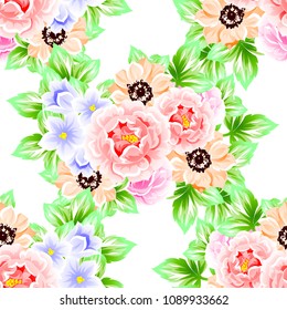 Abstract elegance seamless pattern with floral background