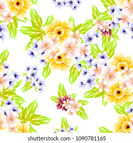 Abstract elegance seamless pattern with floral background