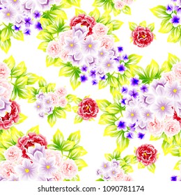 Abstract elegance seamless pattern with floral background