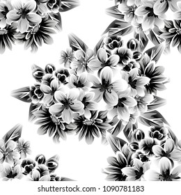 Abstract elegance seamless pattern with floral background