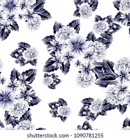Abstract elegance seamless pattern with floral background
