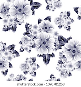 Abstract elegance seamless pattern with floral background