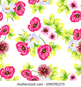 Abstract elegance seamless pattern with floral background