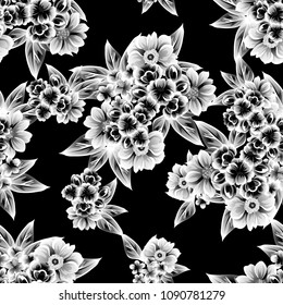 Abstract elegance seamless pattern with floral background