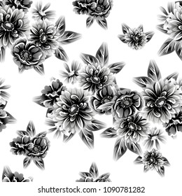 Abstract elegance seamless pattern with floral background