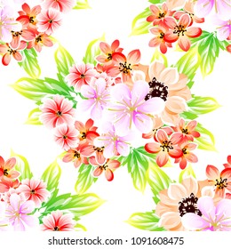 Abstract elegance seamless pattern with floral background