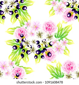 Abstract elegance seamless pattern with floral background