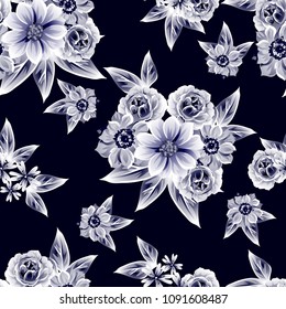 Abstract elegance seamless pattern with floral background