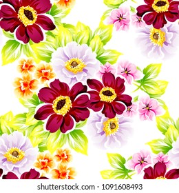 Abstract elegance seamless pattern with floral background