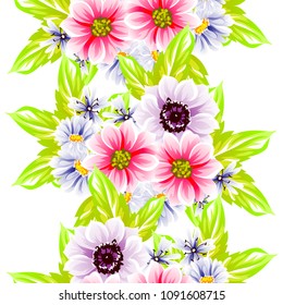 Abstract elegance seamless pattern with floral background