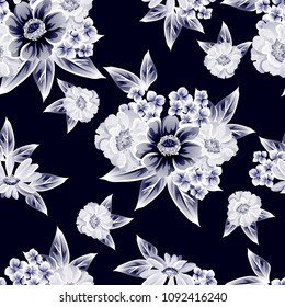 Abstract elegance seamless pattern with floral background