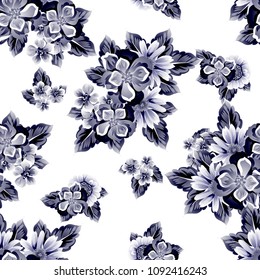 Abstract elegance seamless pattern with floral background