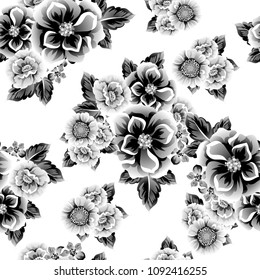 Abstract elegance seamless pattern with floral background