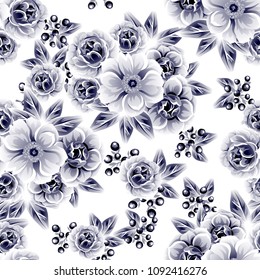 Abstract elegance seamless pattern with floral background