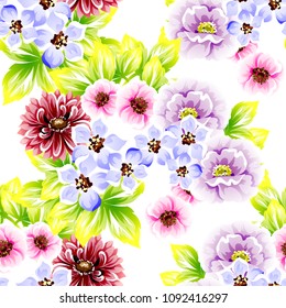 Abstract elegance seamless pattern with floral background