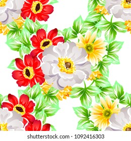 Abstract elegance seamless pattern with floral background