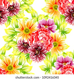 Abstract elegance seamless pattern with floral background