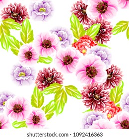 Abstract elegance seamless pattern with floral background