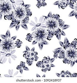 Abstract elegance seamless pattern with floral background