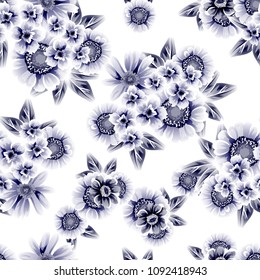Abstract elegance seamless pattern with floral background