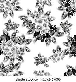 Abstract elegance seamless pattern with floral background