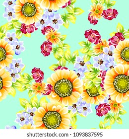Abstract elegance seamless pattern with floral background