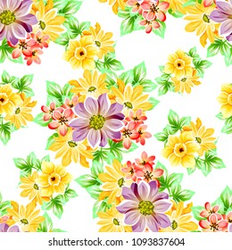 Abstract elegance seamless pattern with floral background