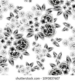 Abstract elegance seamless pattern with floral background
