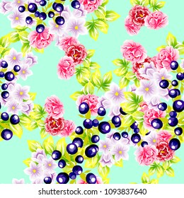 Abstract elegance seamless pattern with floral background