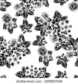 Abstract elegance seamless pattern with floral background