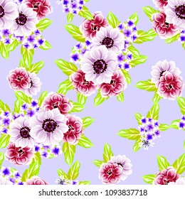 Abstract elegance seamless pattern with floral background