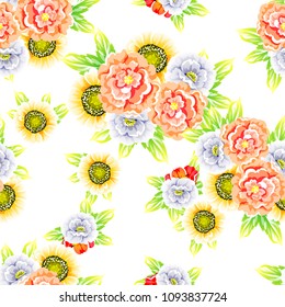 Abstract elegance seamless pattern with floral background