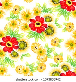 Abstract elegance seamless pattern with floral background