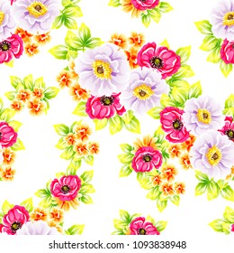 Abstract elegance seamless pattern with floral background
