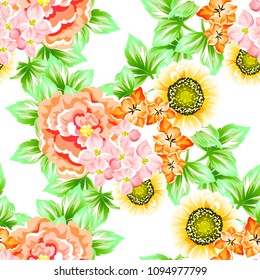 Abstract elegance seamless pattern with floral background