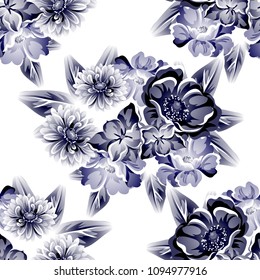 Abstract elegance seamless pattern with floral background
