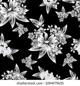 Abstract elegance seamless pattern with floral background