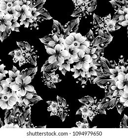Abstract elegance seamless pattern with floral background