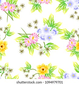 Abstract elegance seamless pattern with floral background