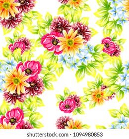 Abstract elegance seamless pattern with floral background