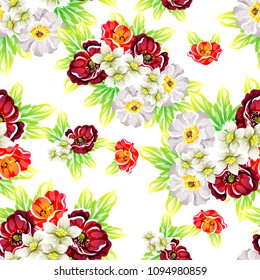 Abstract elegance seamless pattern with floral background