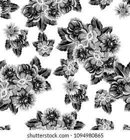 Abstract elegance seamless pattern with floral background